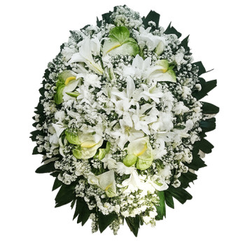 Coroa de Flores Antúrios Branca